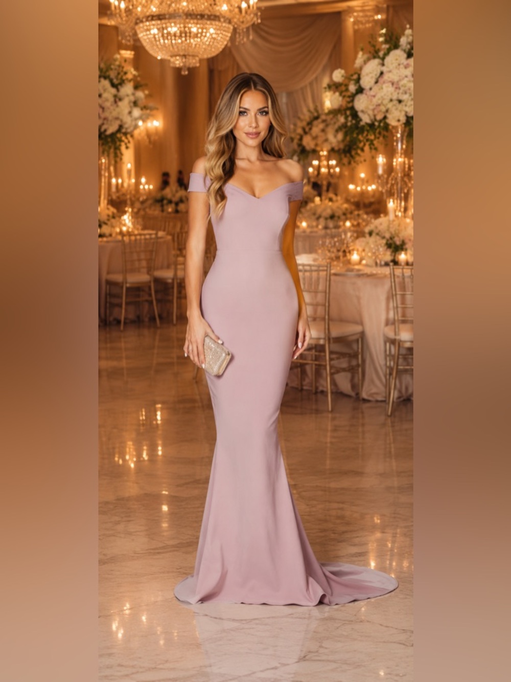 NOOKIE ALLURE GOWN - DUSTY PINK new